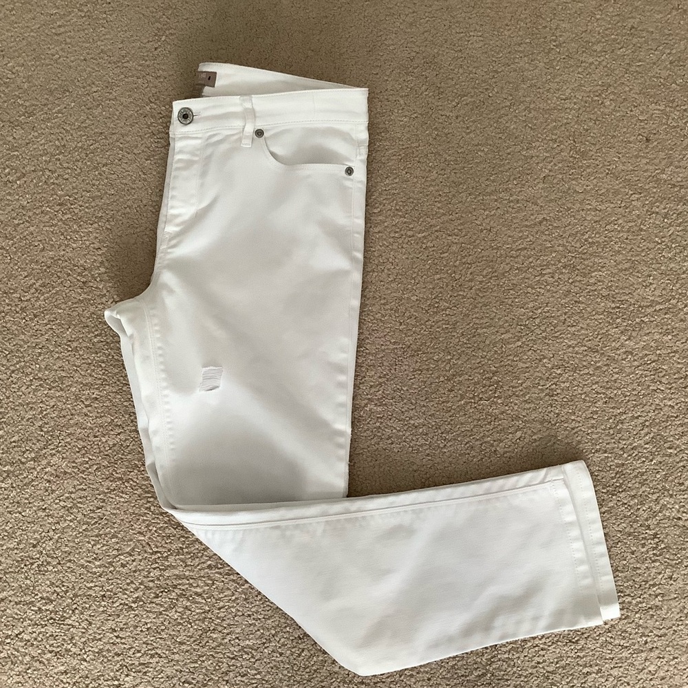 J. Jill Denim Jeans White Womens Stretch Crop Ankle Distressed Ladies 30 x 25